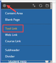 The Tool Link option in the + sign menu.